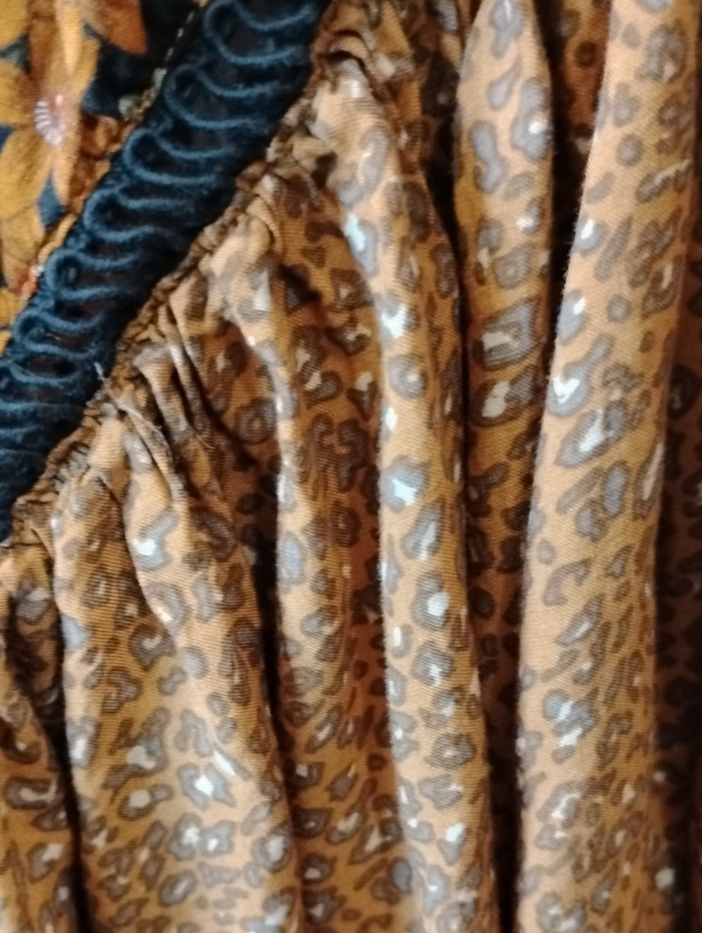 VINTAGE FARM RIO WRAP DRESS WITH LEOPARD RUFFLE HEM - Picture 14 of 14